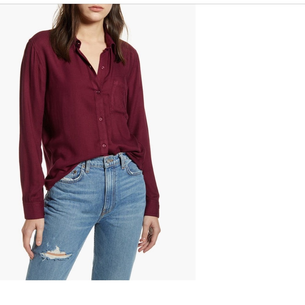 🌀Rails women’s Hunter Merlot Check shirt